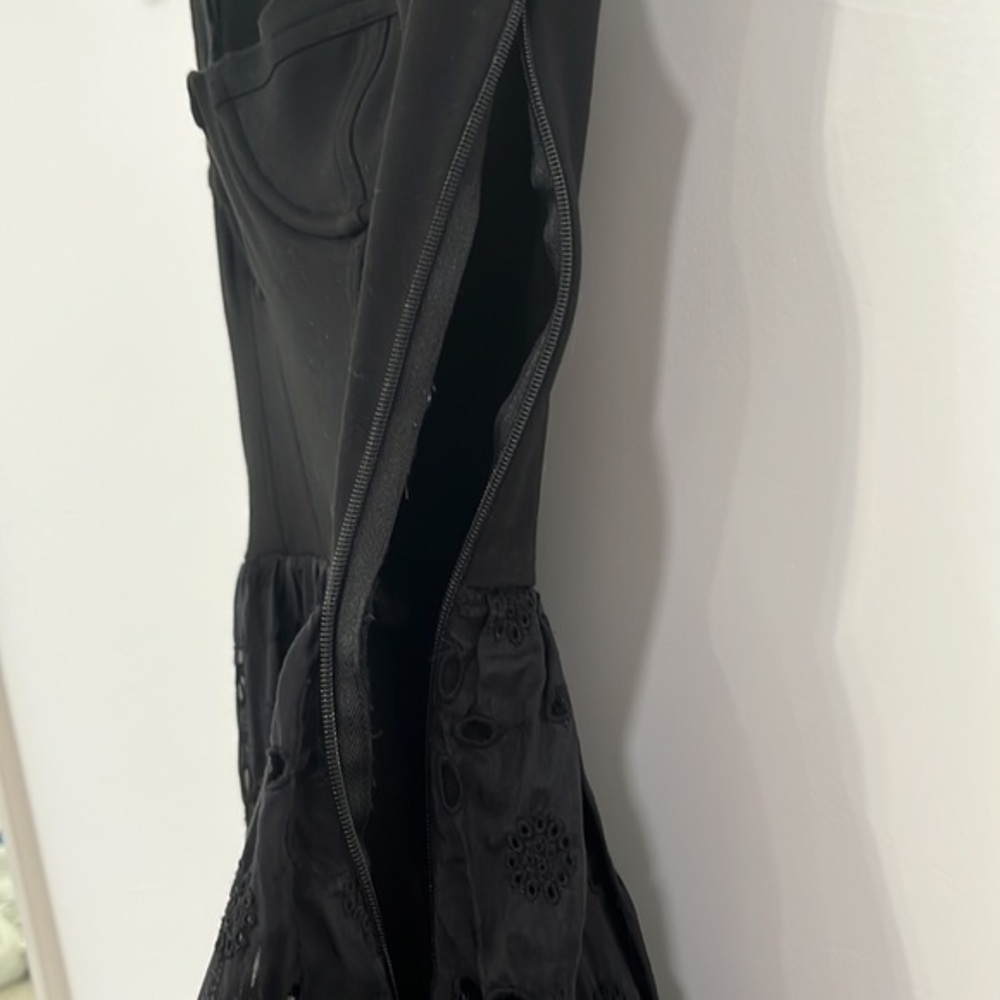 Fleur Du Mal Broderie Anglaise Bodysuit Midi Dress Black Size 0 - Picture 10 of 13